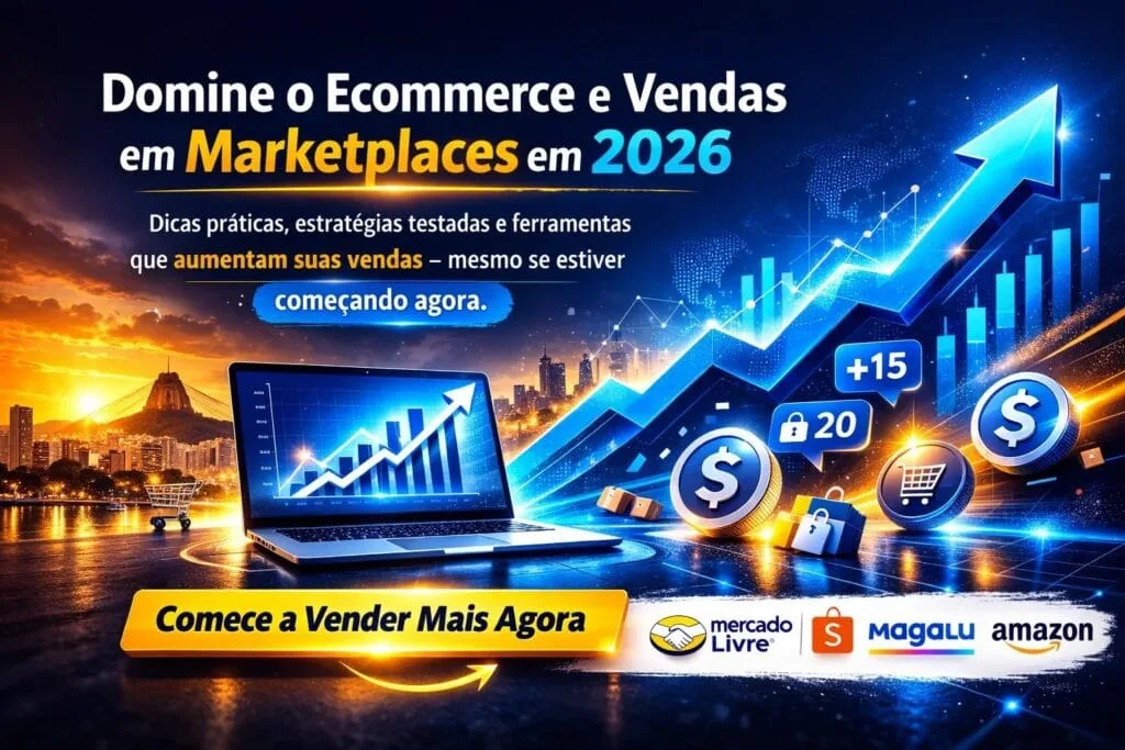 Banner sobre e-commerce e vendas em marketplaces em 2026